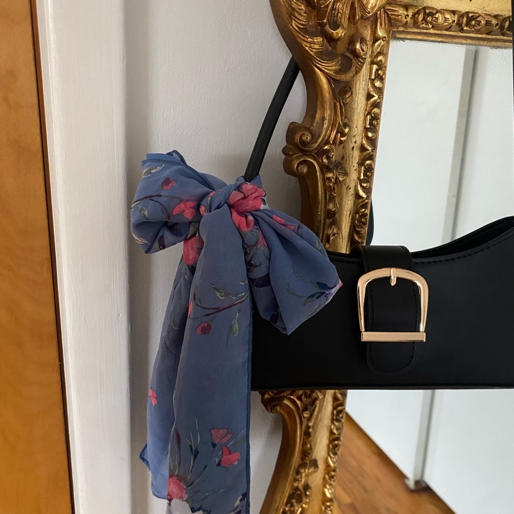 Blue Floral Scarf